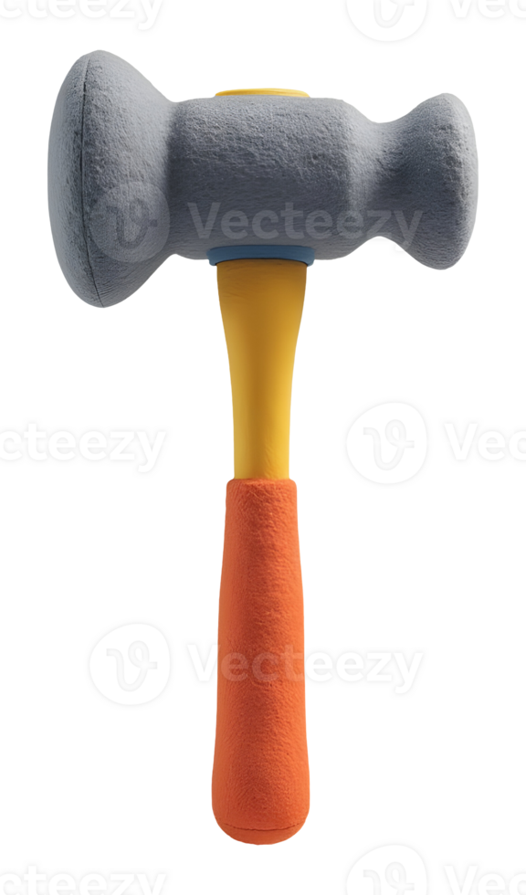Playful colorful plush toy hammer, perfect for child imaginative fun png