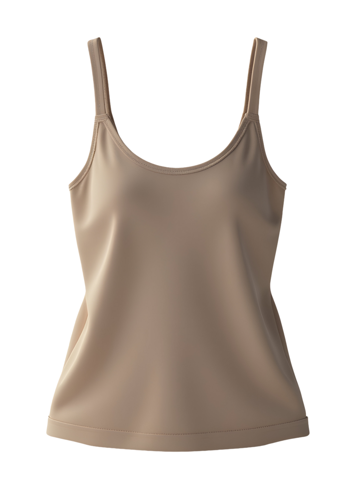 Beige tank top, comfortable clothing, offering effortless everyday wear png