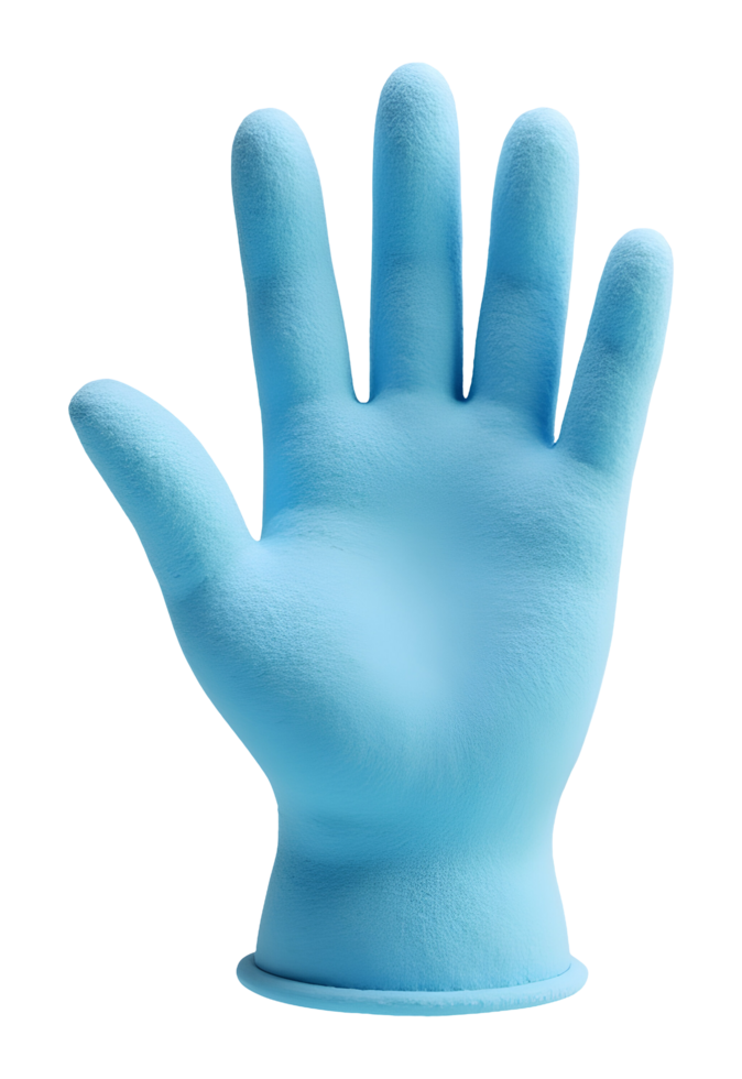 Medical blue glove on hand offers safety, protection, and sterile care png