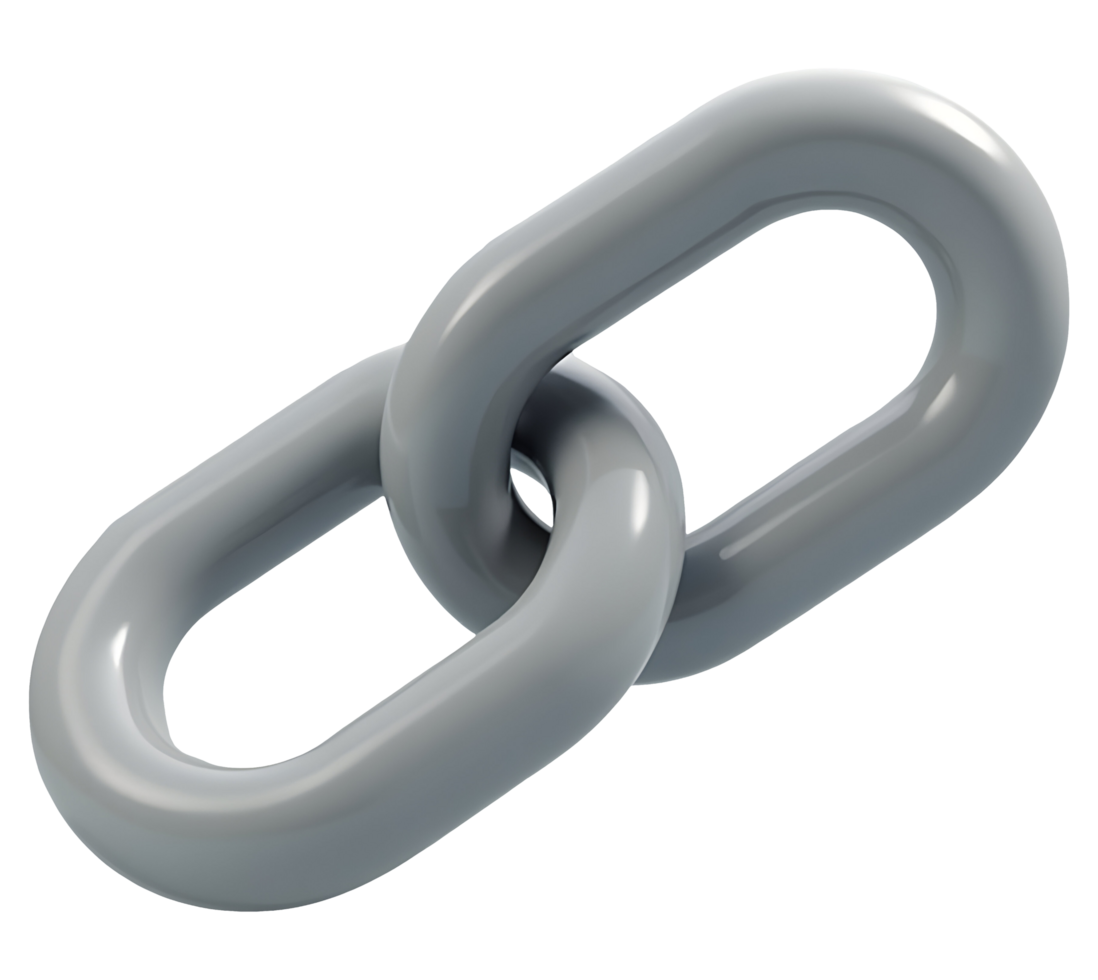 Two interlocked metal links convey strong sense of unity and enduring connection png