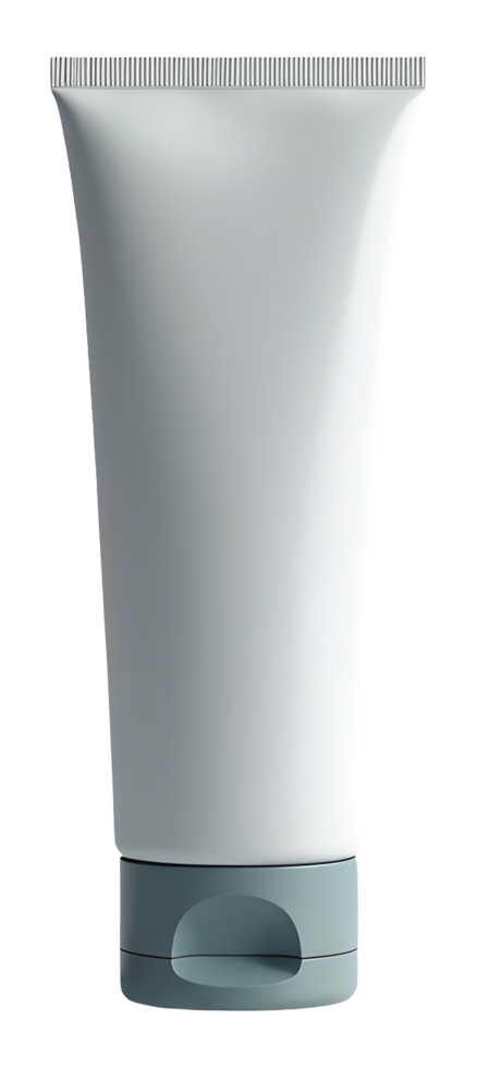Blank white cosmetic tube, ready for design and beauty product packaging. Clean png