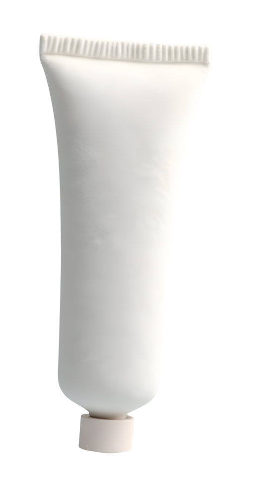 White plastic tube packaging for cosmetic cream, conveying freshness and purity png