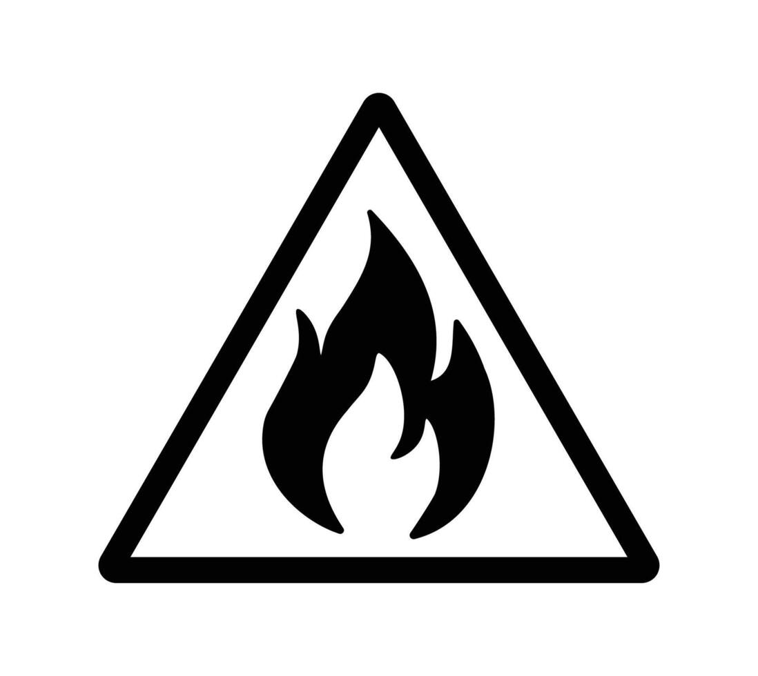 Warning Sign Featuring Flame Symbol for Fire Hazard Awareness vector