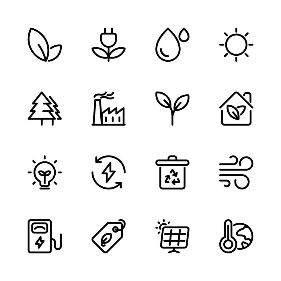 Set of ecology-related icon set. Environment line icon. vector