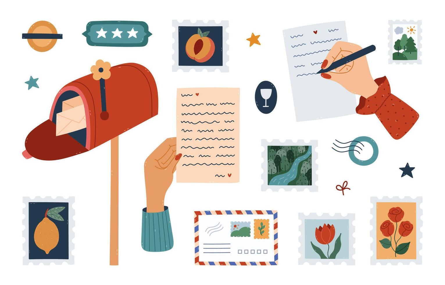 Illustration of mailbox and letters vector