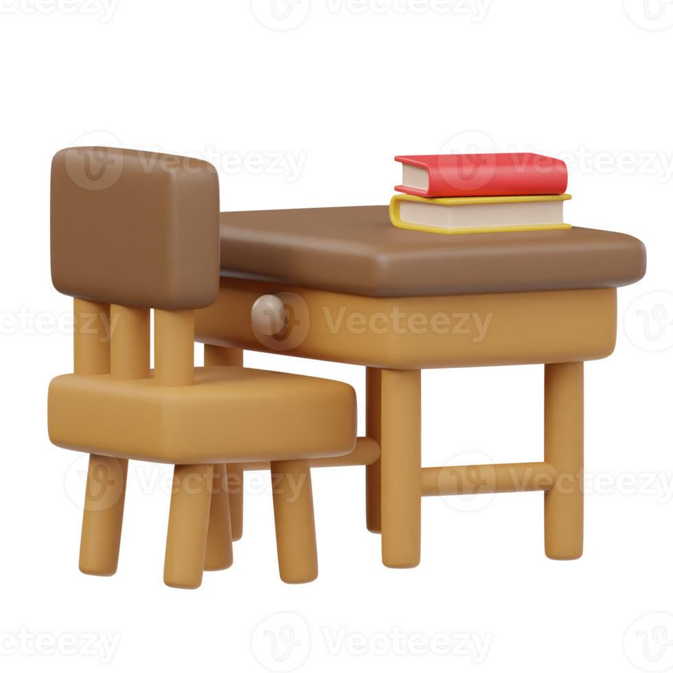 3d study table icon isolated png