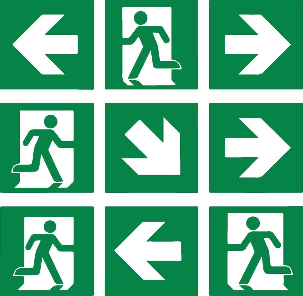 emergency exit sign vector