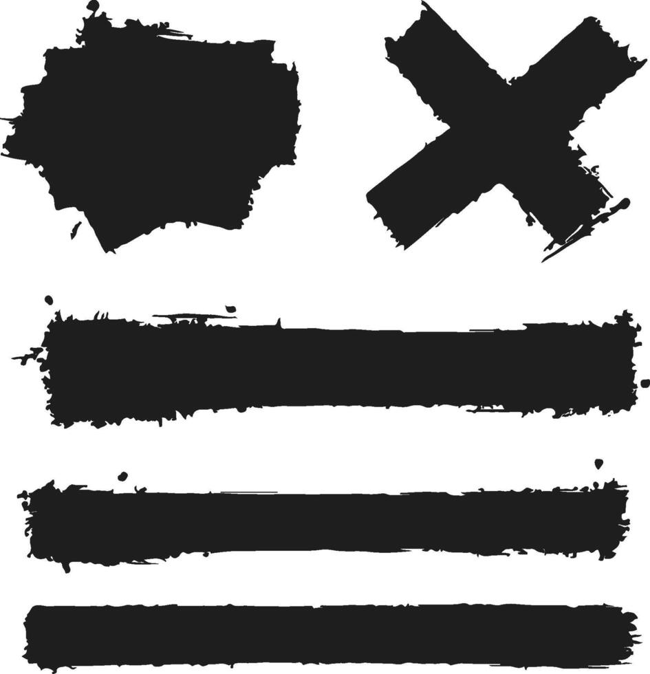 a set of black ink splatters on white background vector