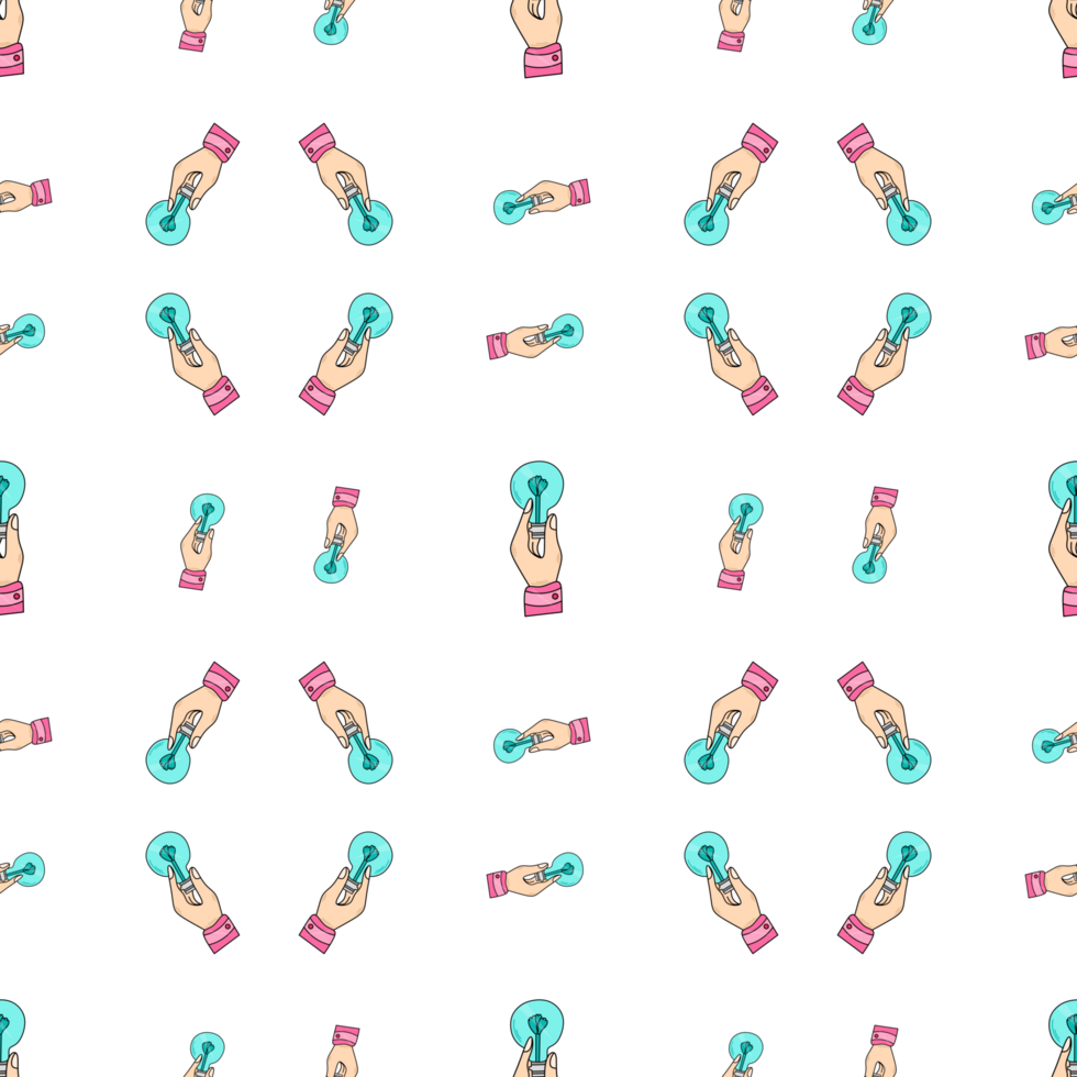 seamless pattern with lamp in hand png