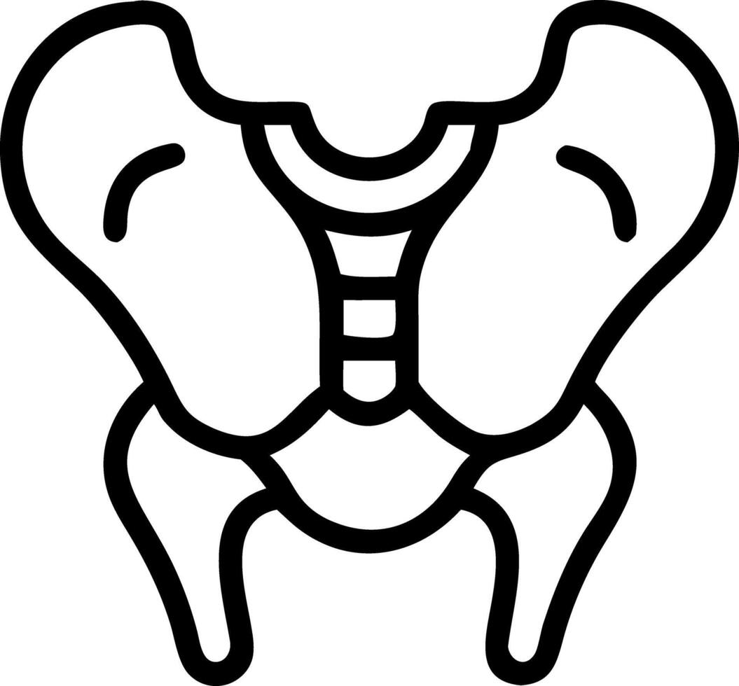A black and white outline of a human hip vector