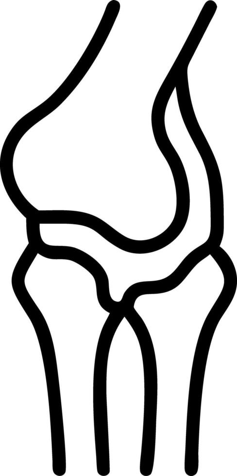 A black and white illustration of a knee vector