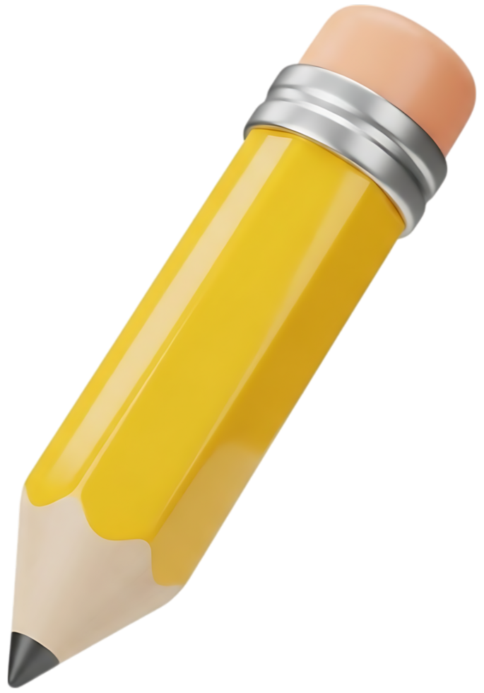 a yellow pencil on a transparent background png