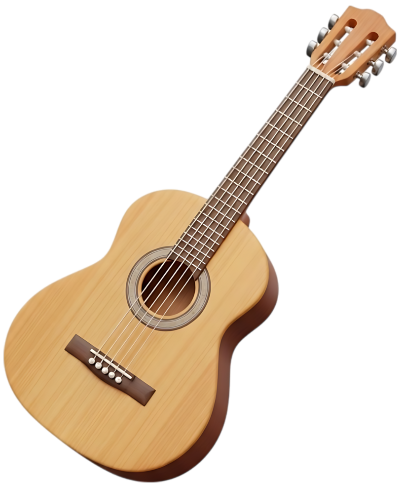acoustic guitar 3d icon transparent background png
