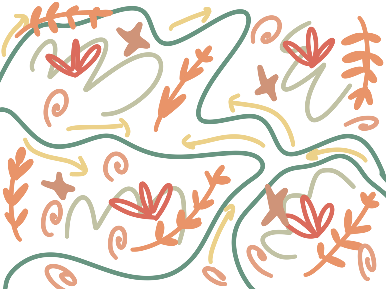Handdrawn Pastel Floral Seamless Pattern png