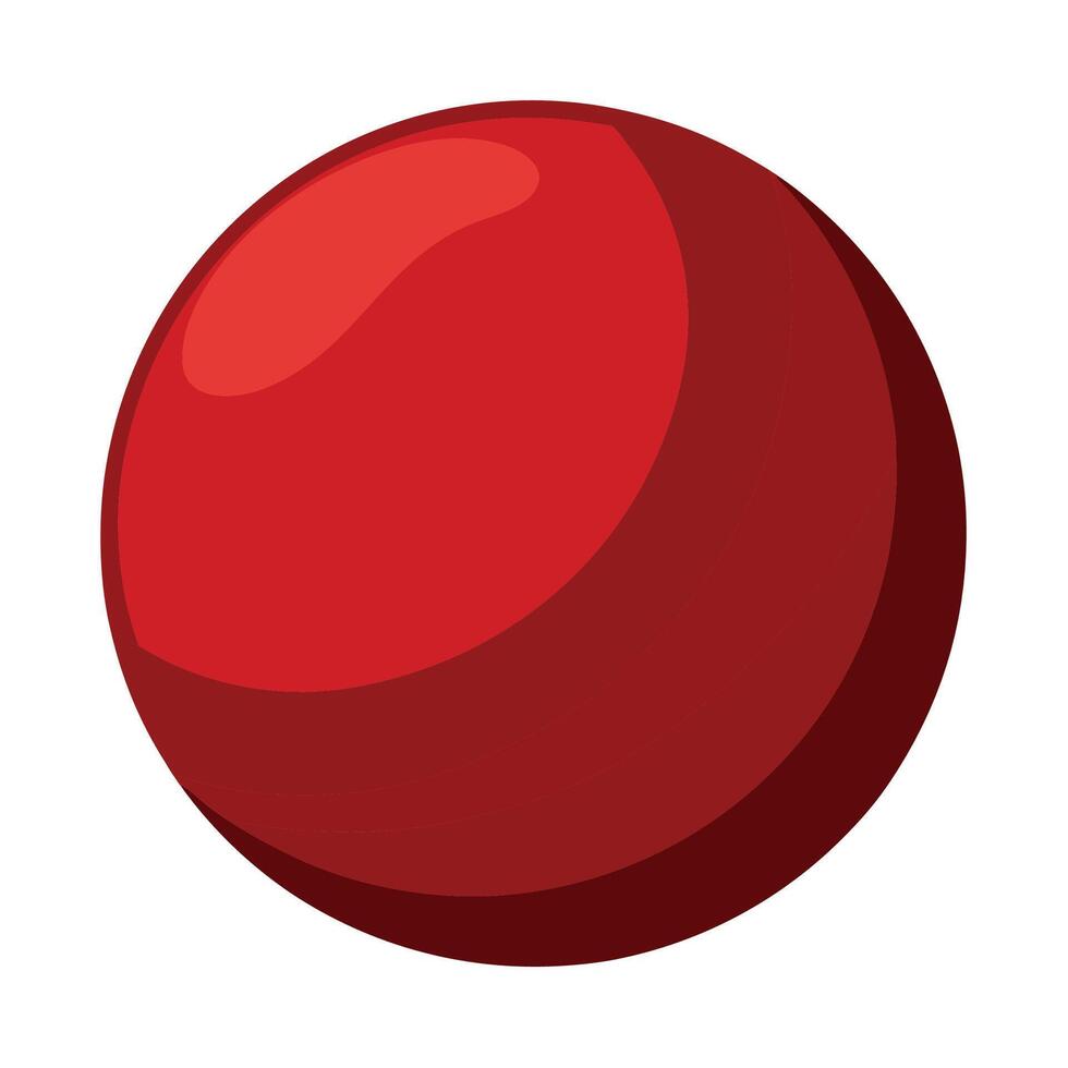 Glossy Red Sphere Illustration with Subtle Shading and Clean Design vector
