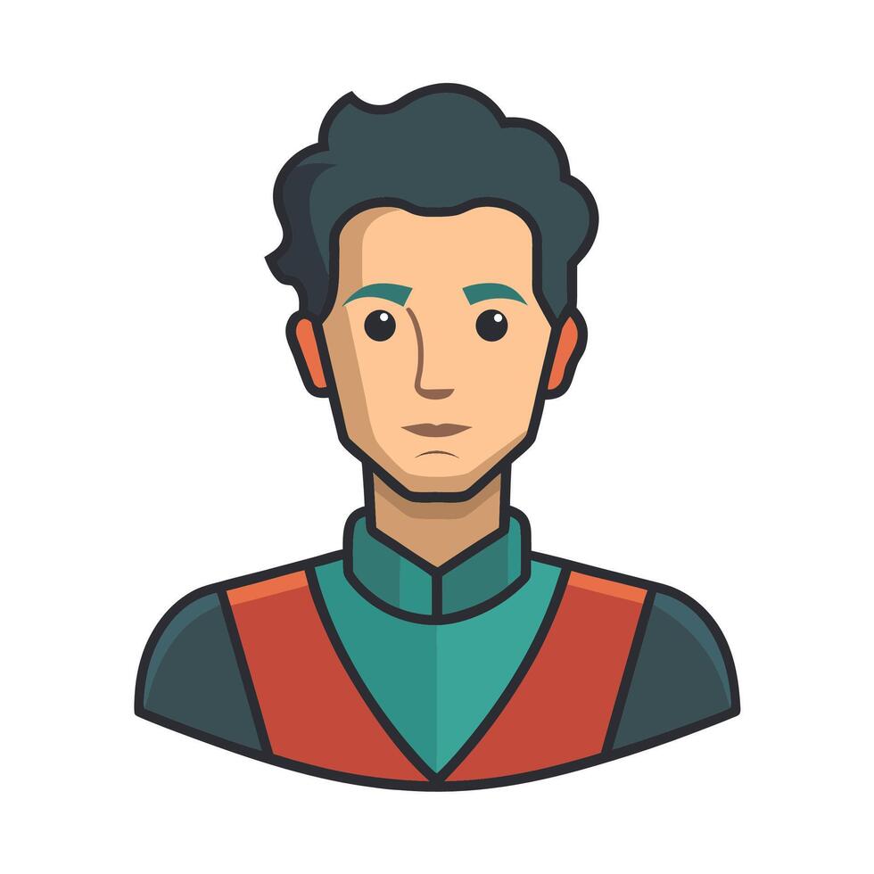 Flat illustration of a serious young man wearing a business casual outfit vector