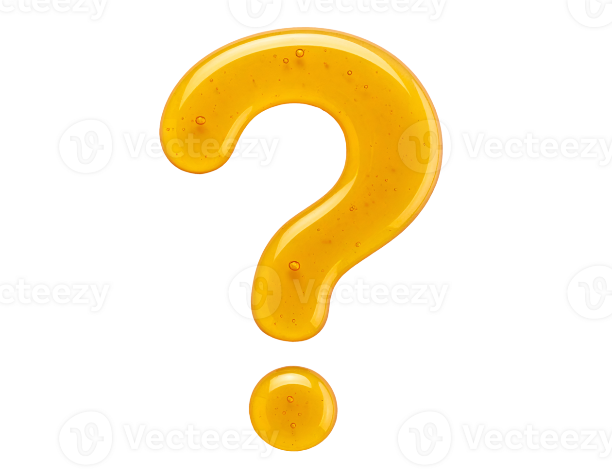 realistic honey question mark on isolated background for organic product design png
