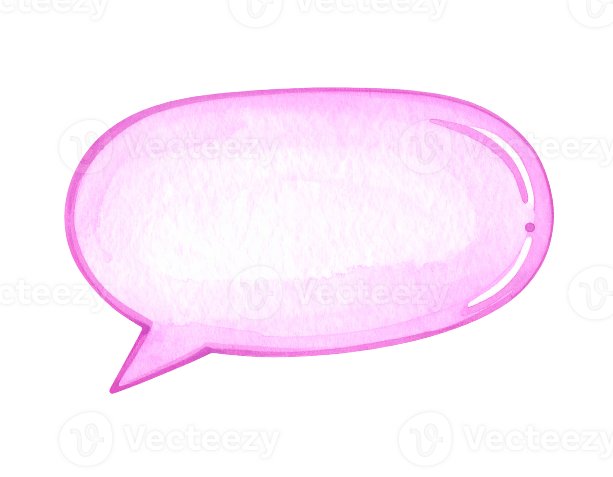 watercolor pink speech bubble isolated png