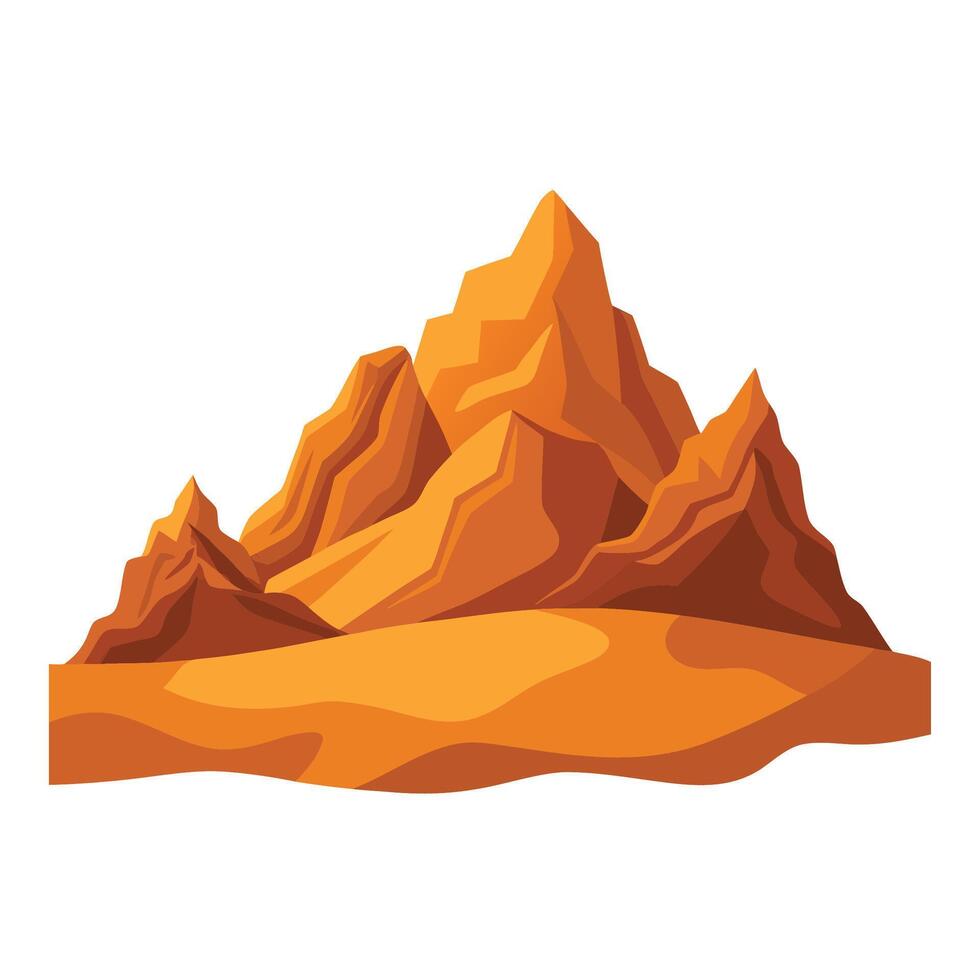 Warm toned desert landscape with mountains under a clear sky illustration vector