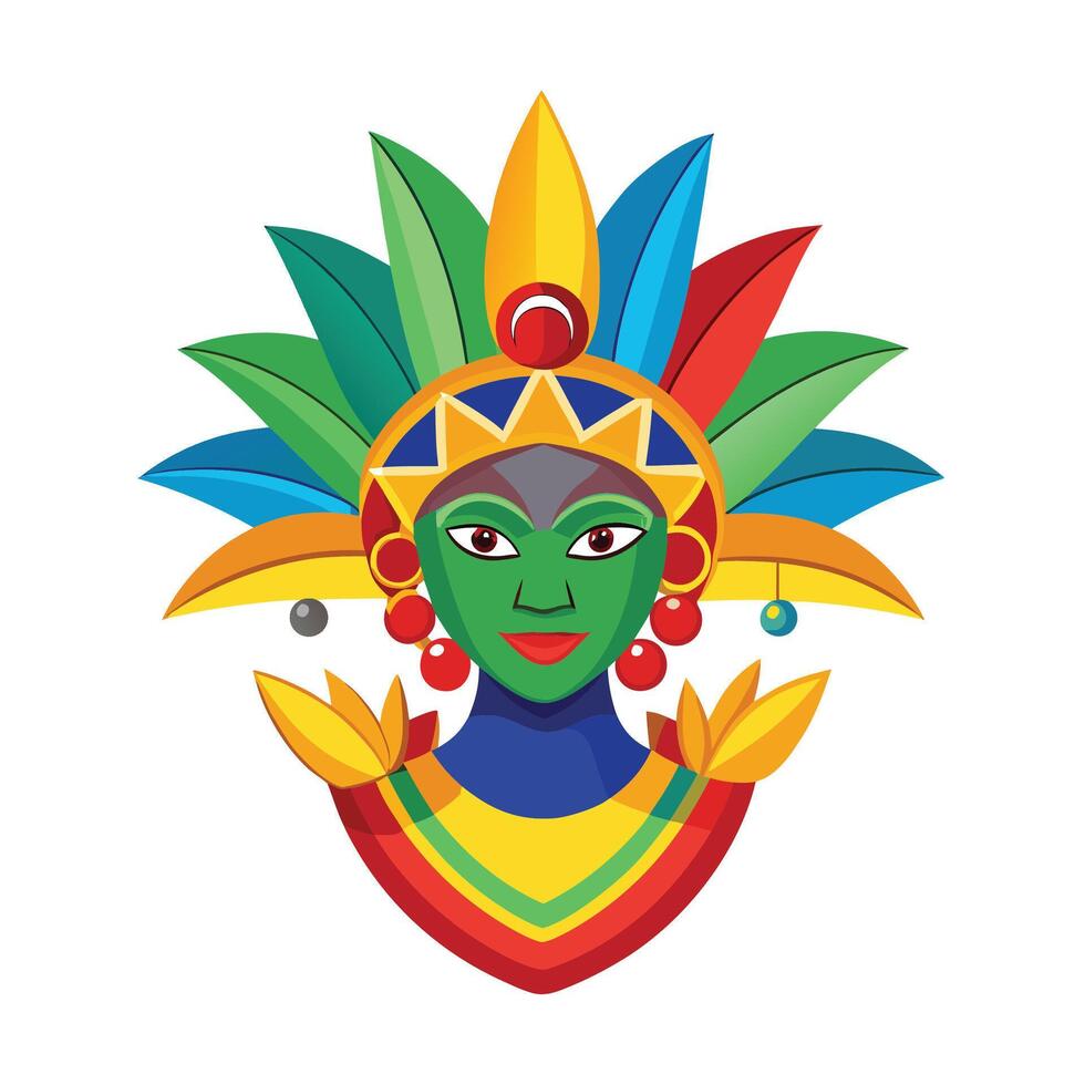 Vibrant Illustration Woman in Headdress for Ethnic Celebration or Cultural Event vector