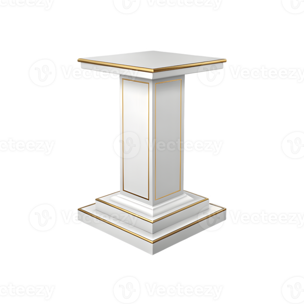 A white podium isolated on transparent background png