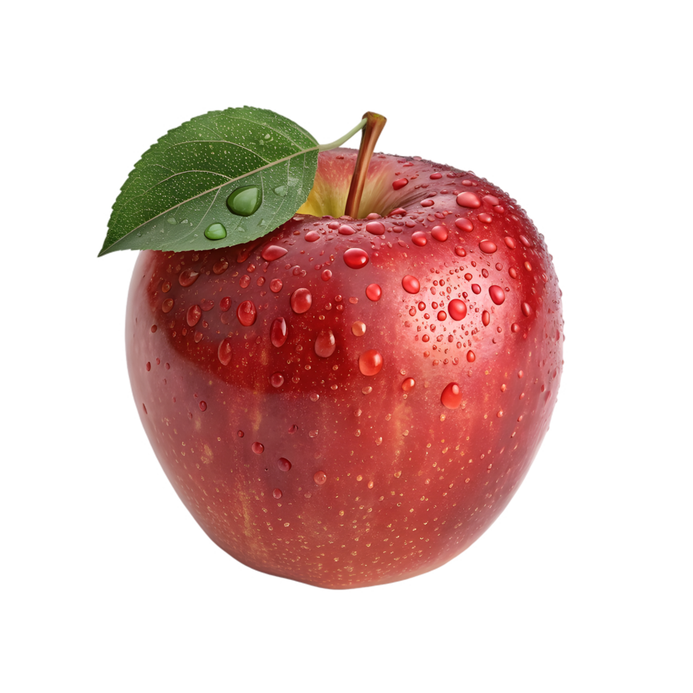 An apple with water drops on it png