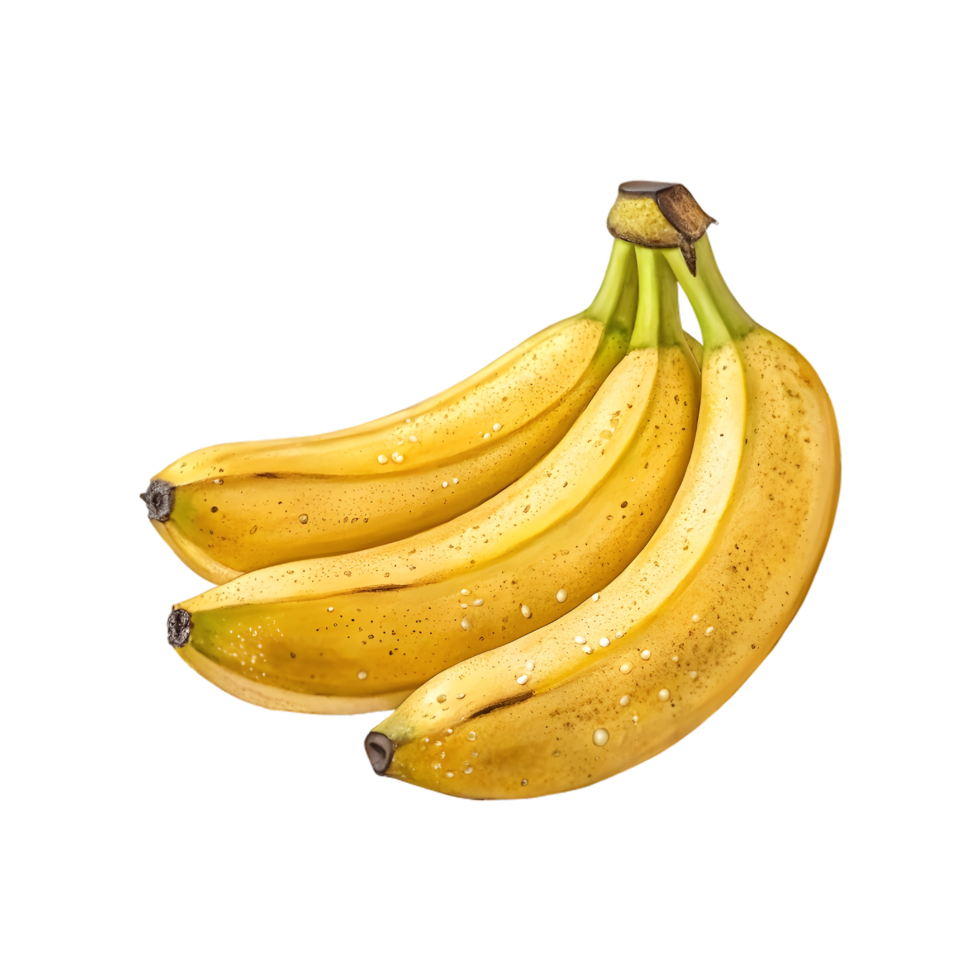 A bunch of yellow ripe banana isolated on transparent background png