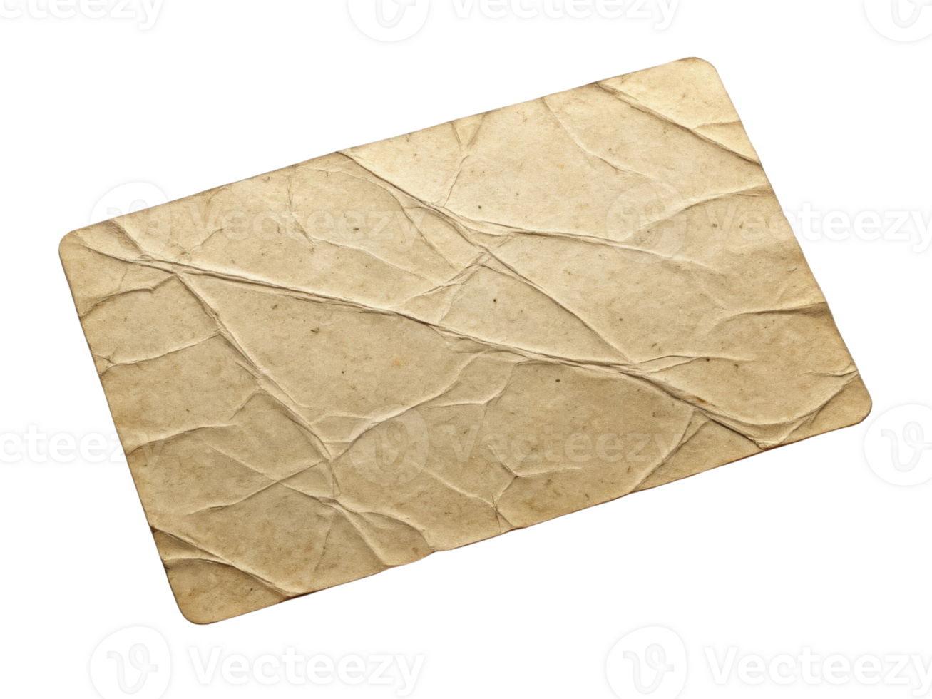 Crumpled paper lies on flat surface showcasing its textured surface and unique character, evoking sense of nostalgia and creativity png