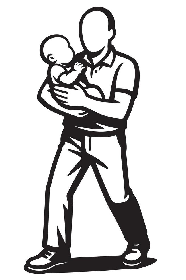 A man holding a baby in his arms vector