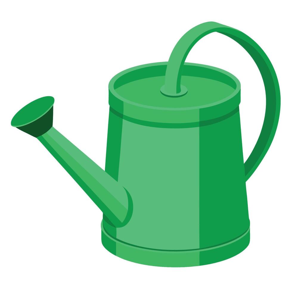 Green watering can icon in cartoon style vector