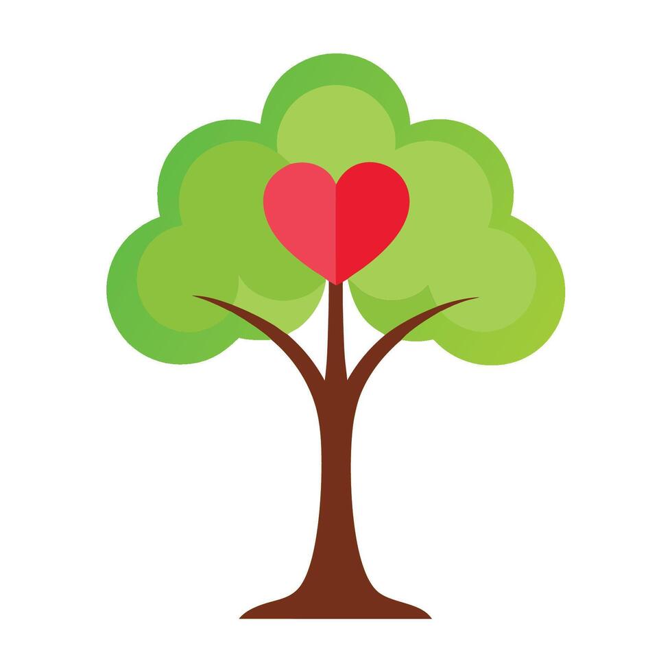 A tree with a heart on it vector
