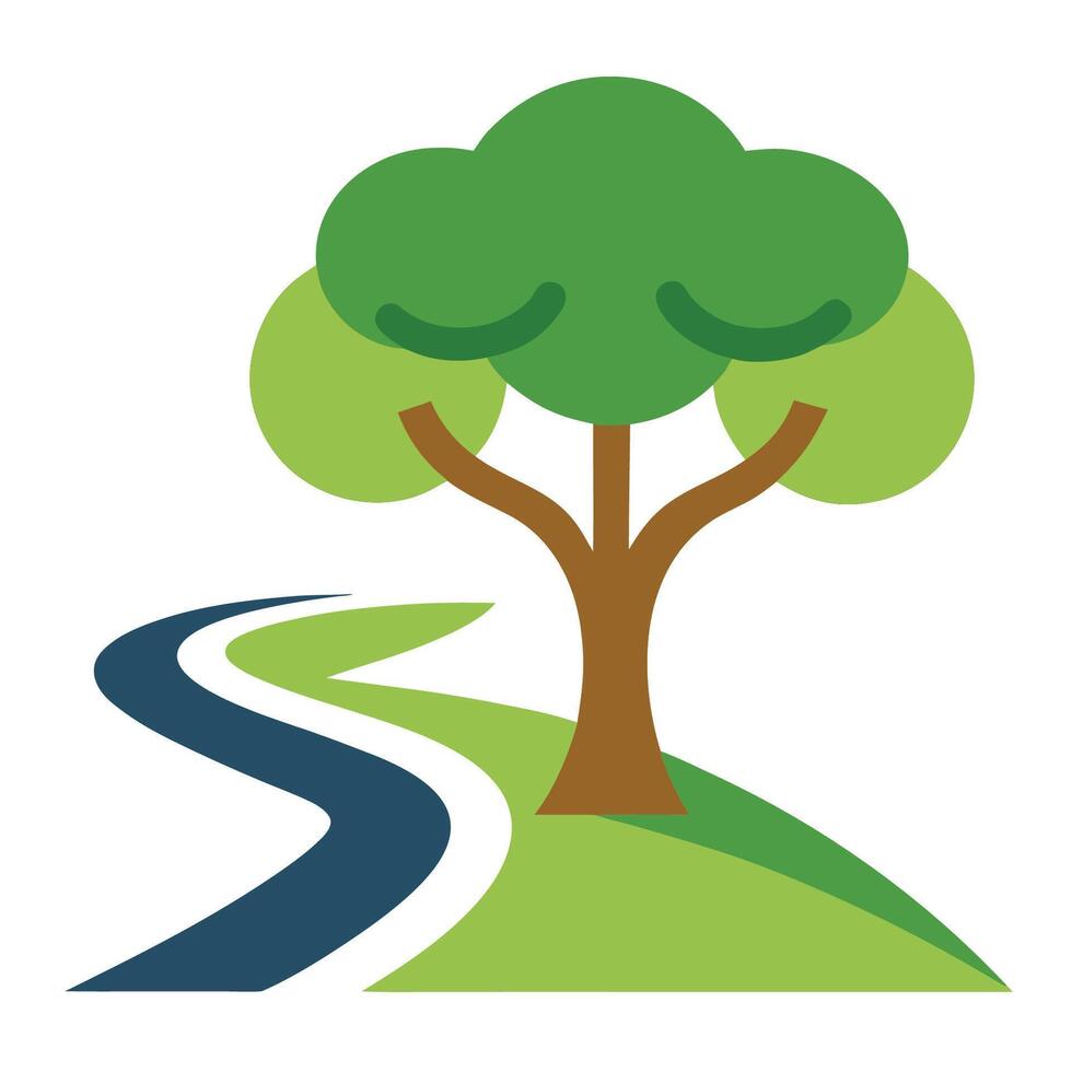 A tree with a river running through it vector
