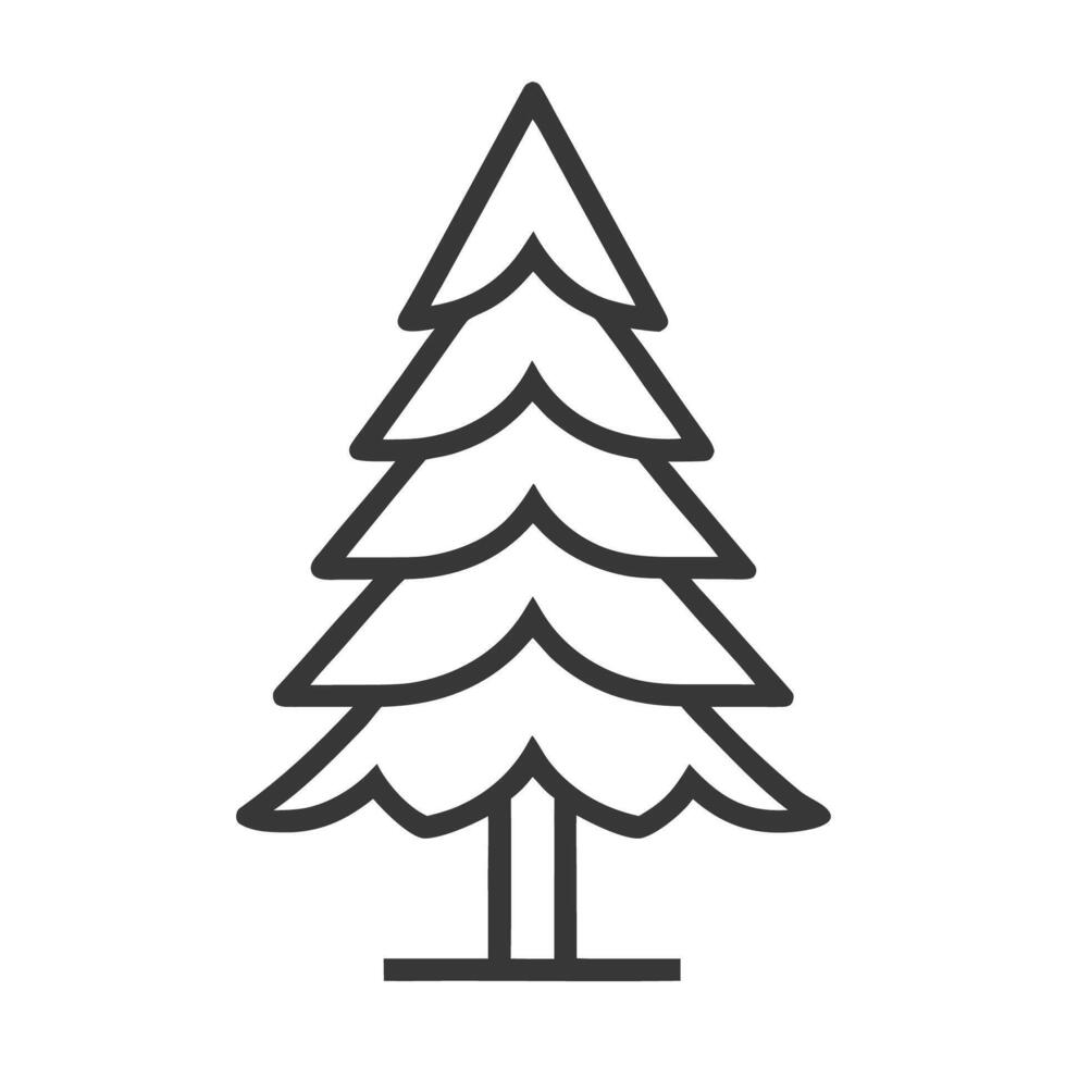 A black and white illustration of a pine tree vector