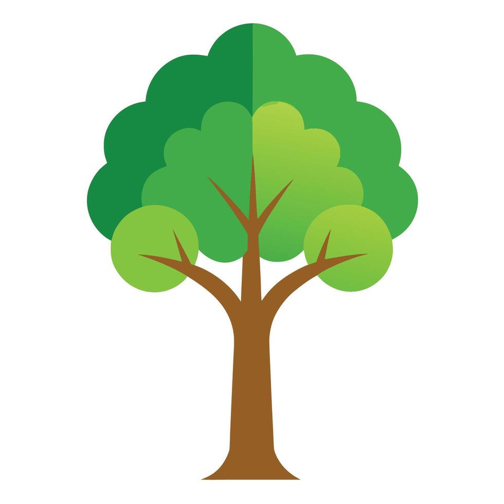 A tree with leaves on it is shown vector