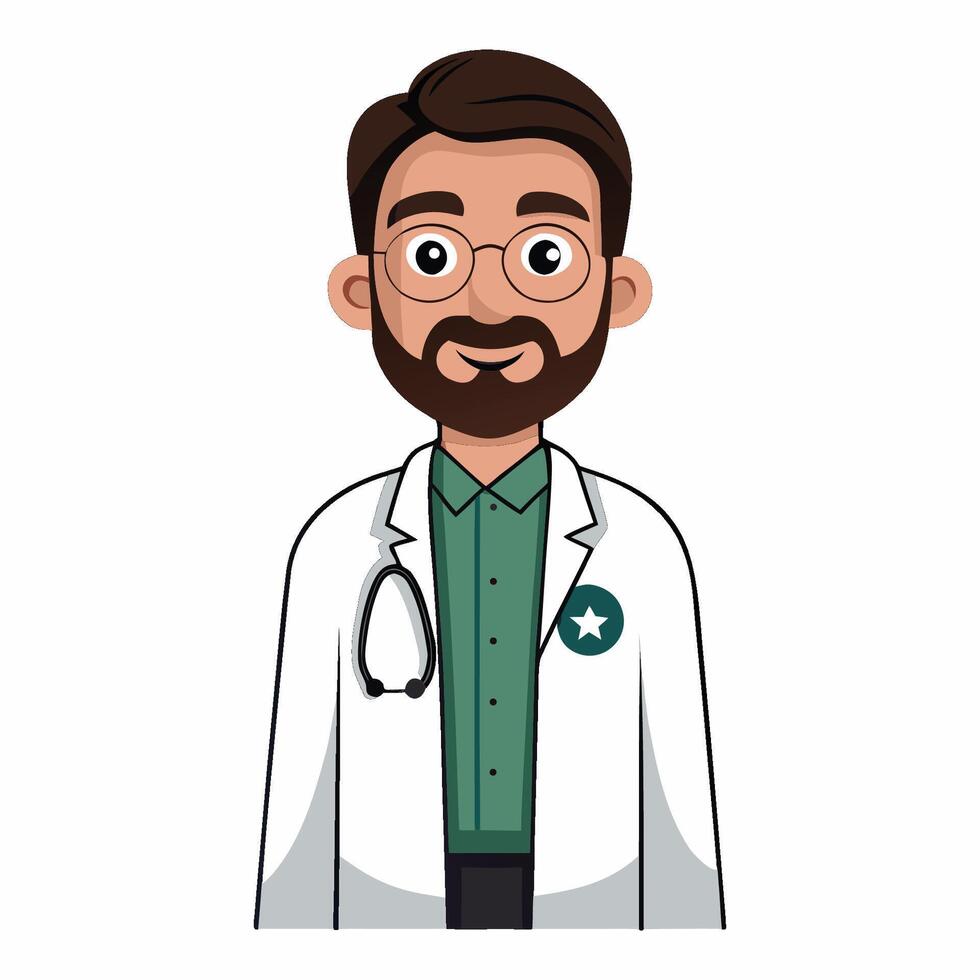 Doctor avatar in flat style illustration vector