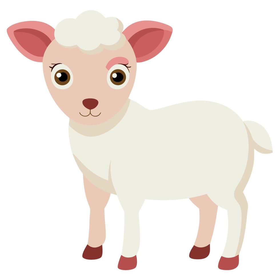 A cartoon lamb standing on a white background vector