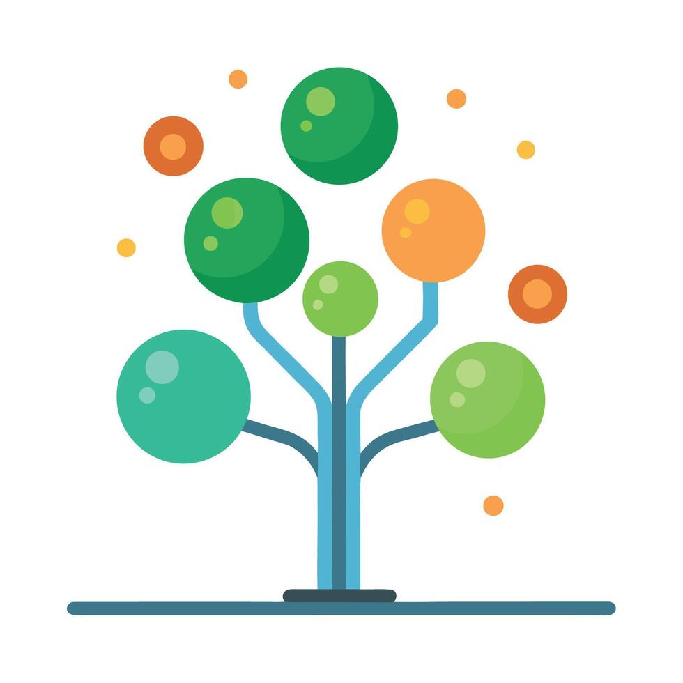 A tree with colorful bubbles on it vector