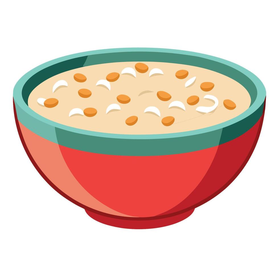 A bowl of rice with beans in it vector