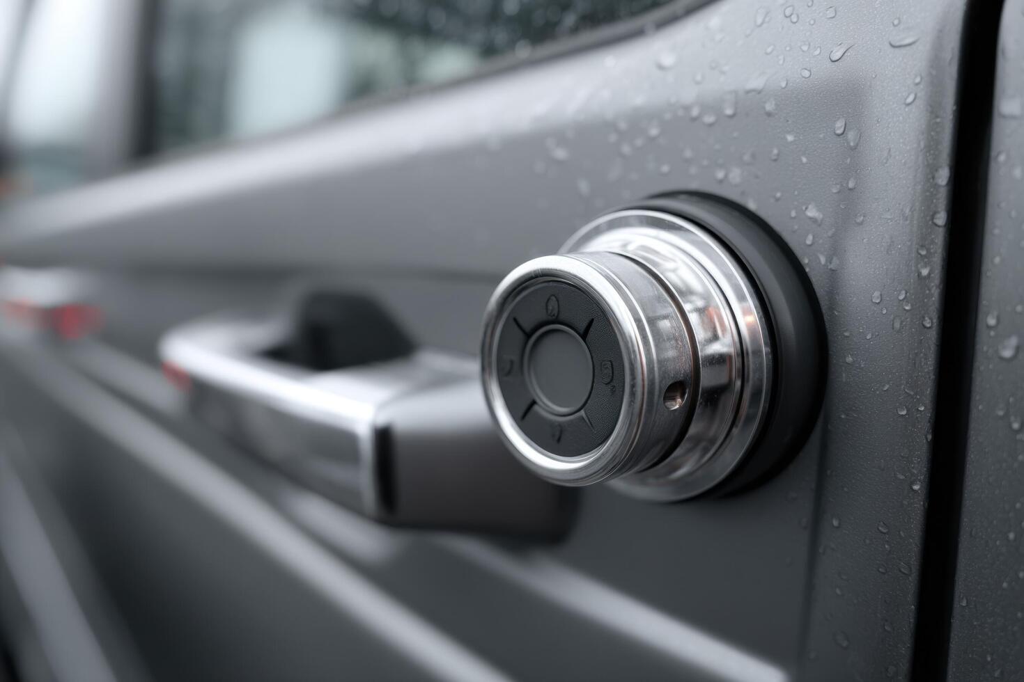 A close up of a car door handle photo