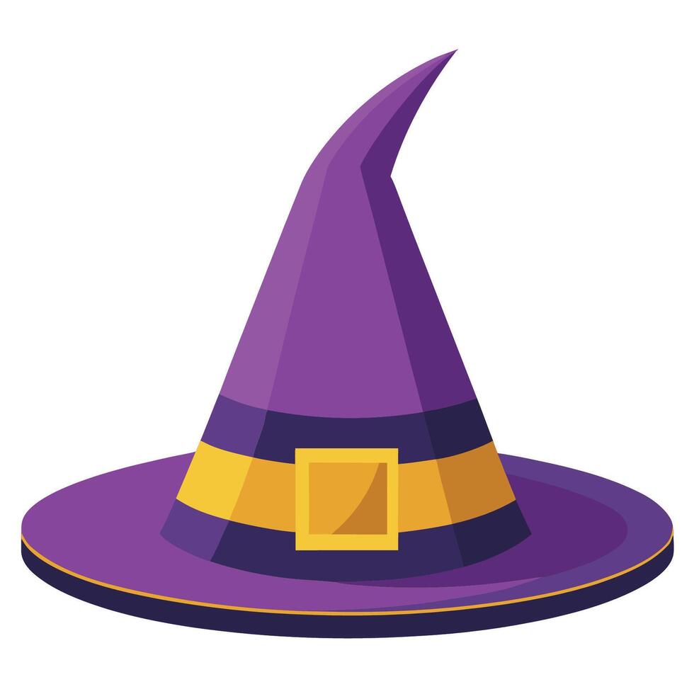 A purple witch hat with a yellow belt vector