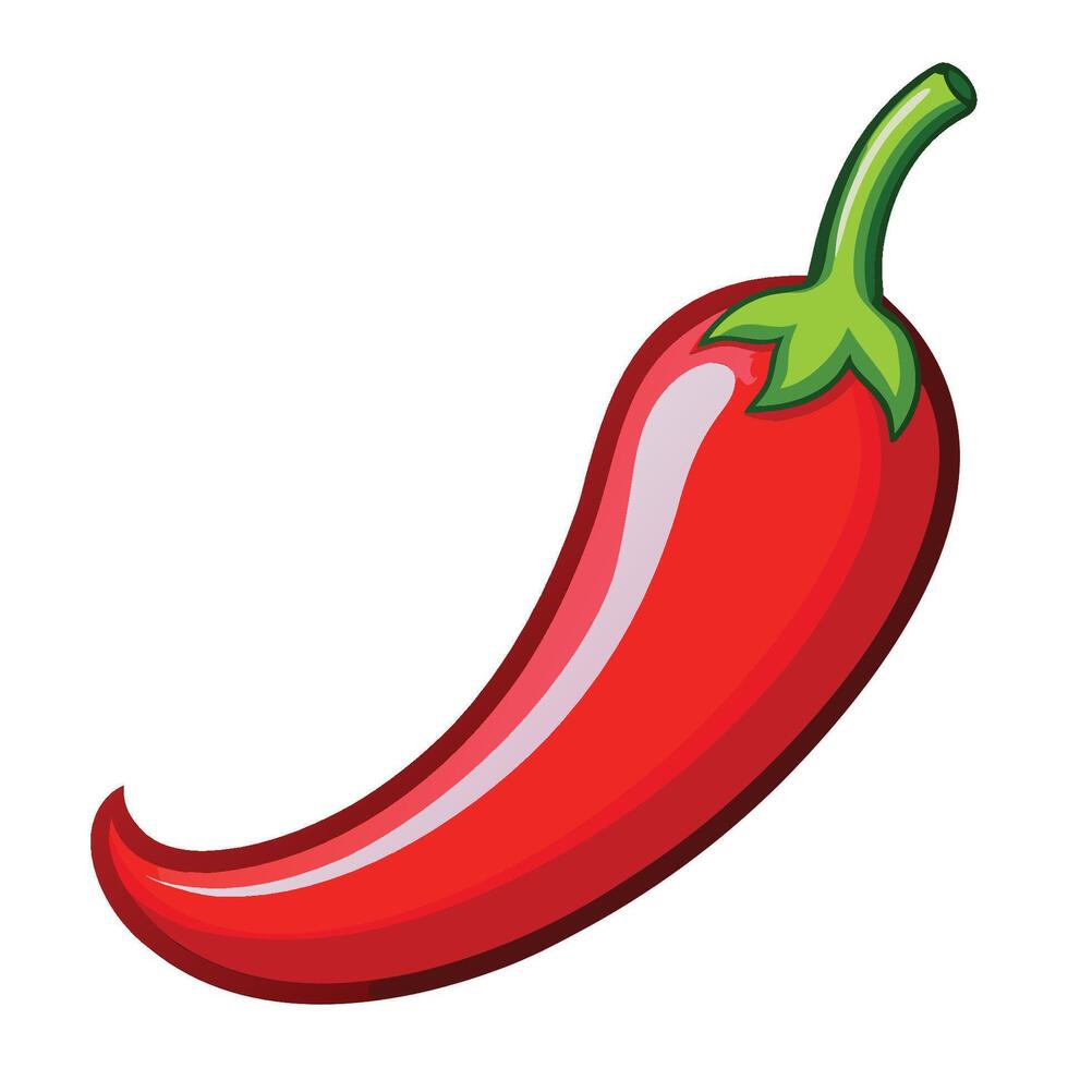 A red chili pepper on a white background vector