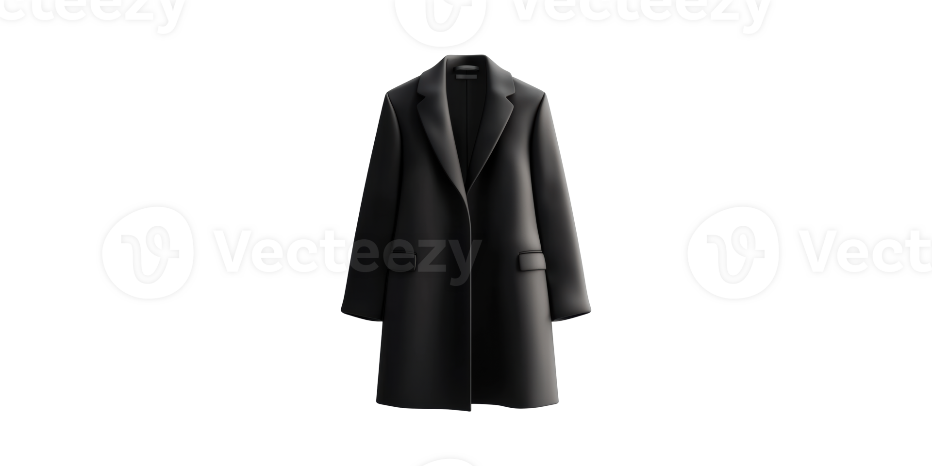 Black Overcoat. Elegant Outerwear For Fashion And Style In Cold Weather Isolated On Transparent Background png