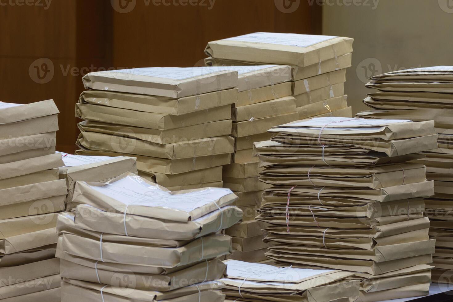 A table with a lot of papers photo