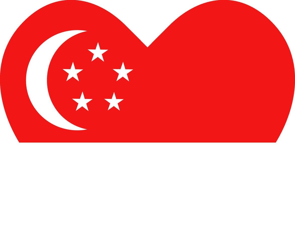 Singapore heart shaped icon flag illustrator national vector