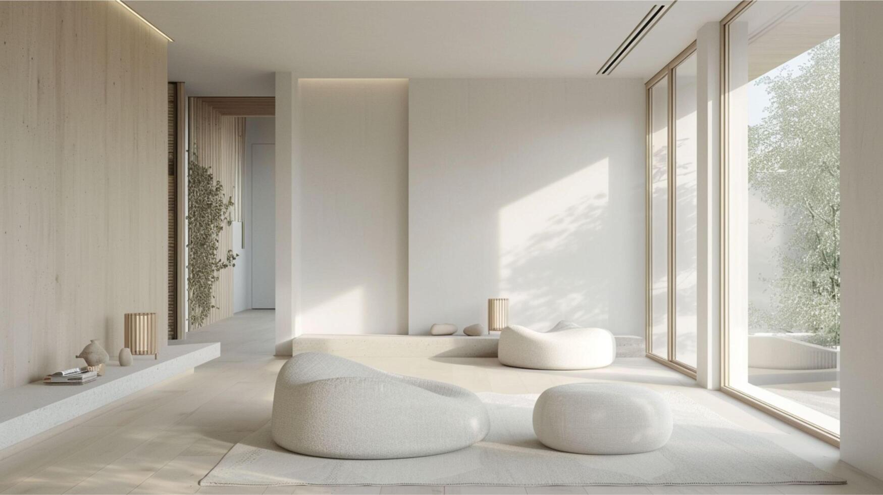 Living room in a modern luxury apartment with a luxurious design. photo