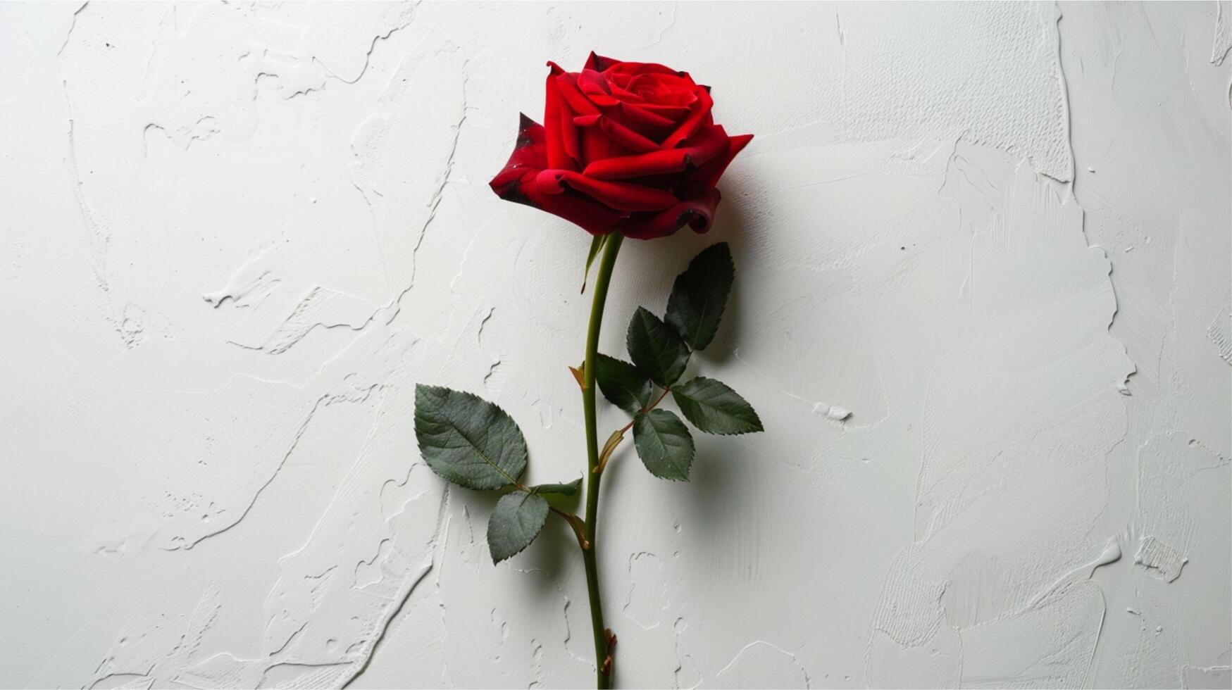 Red rose on a rustic wooden background with delicate petals symbolizing love and beauty photo