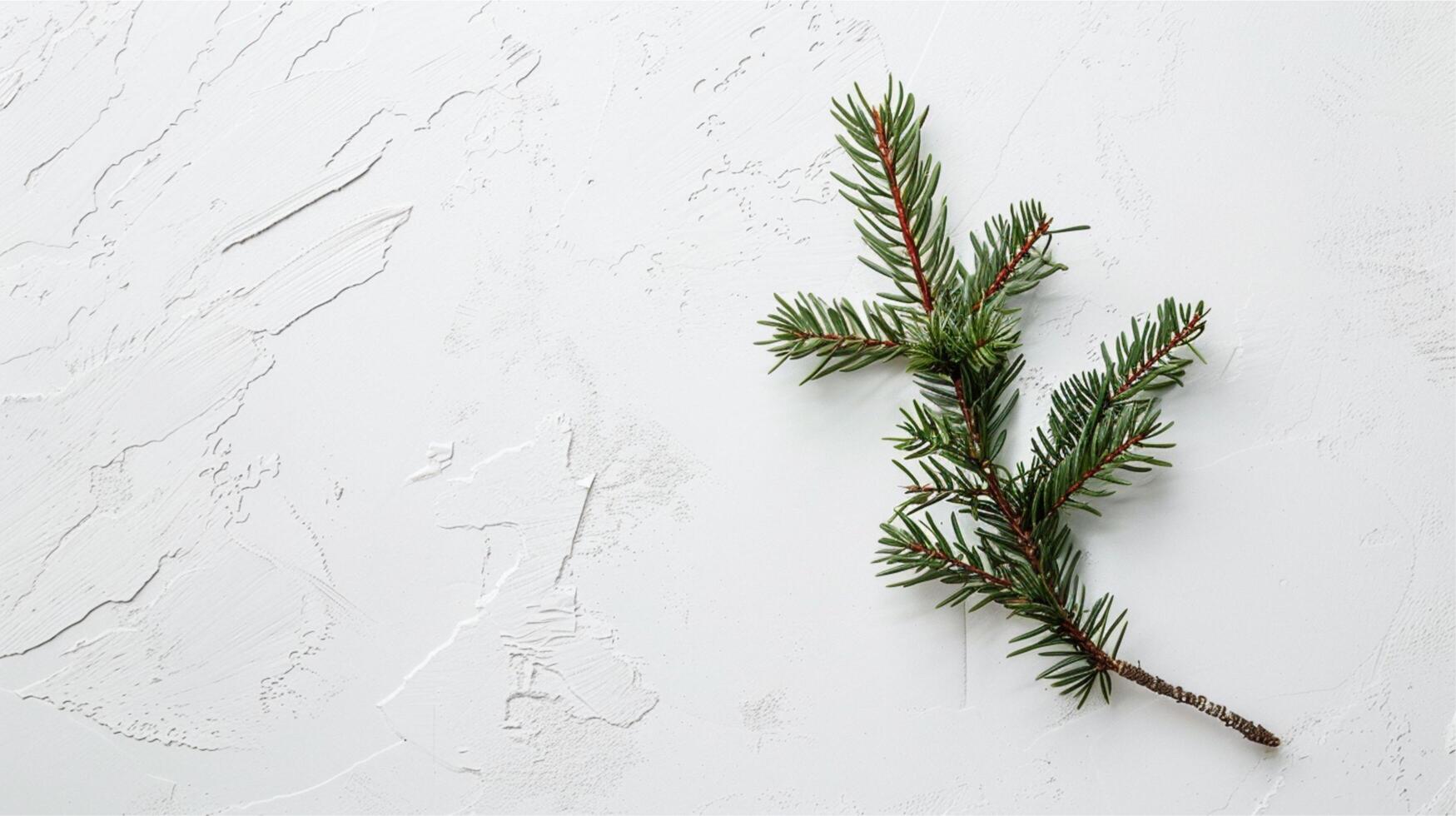 Green fir and pine tree branches with snow, perfect winter holiday decoration photo