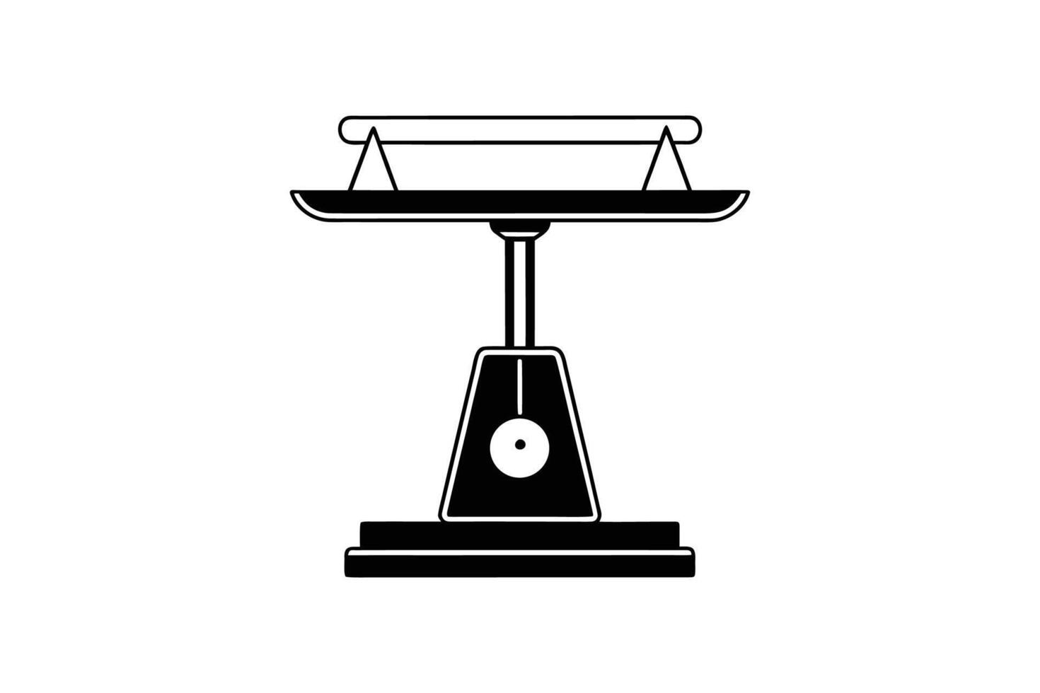 Vintage Scale Illustration Depicted in Black and White Emphasizing Balance and Justice Shown in Silhouette Style silhouette vector