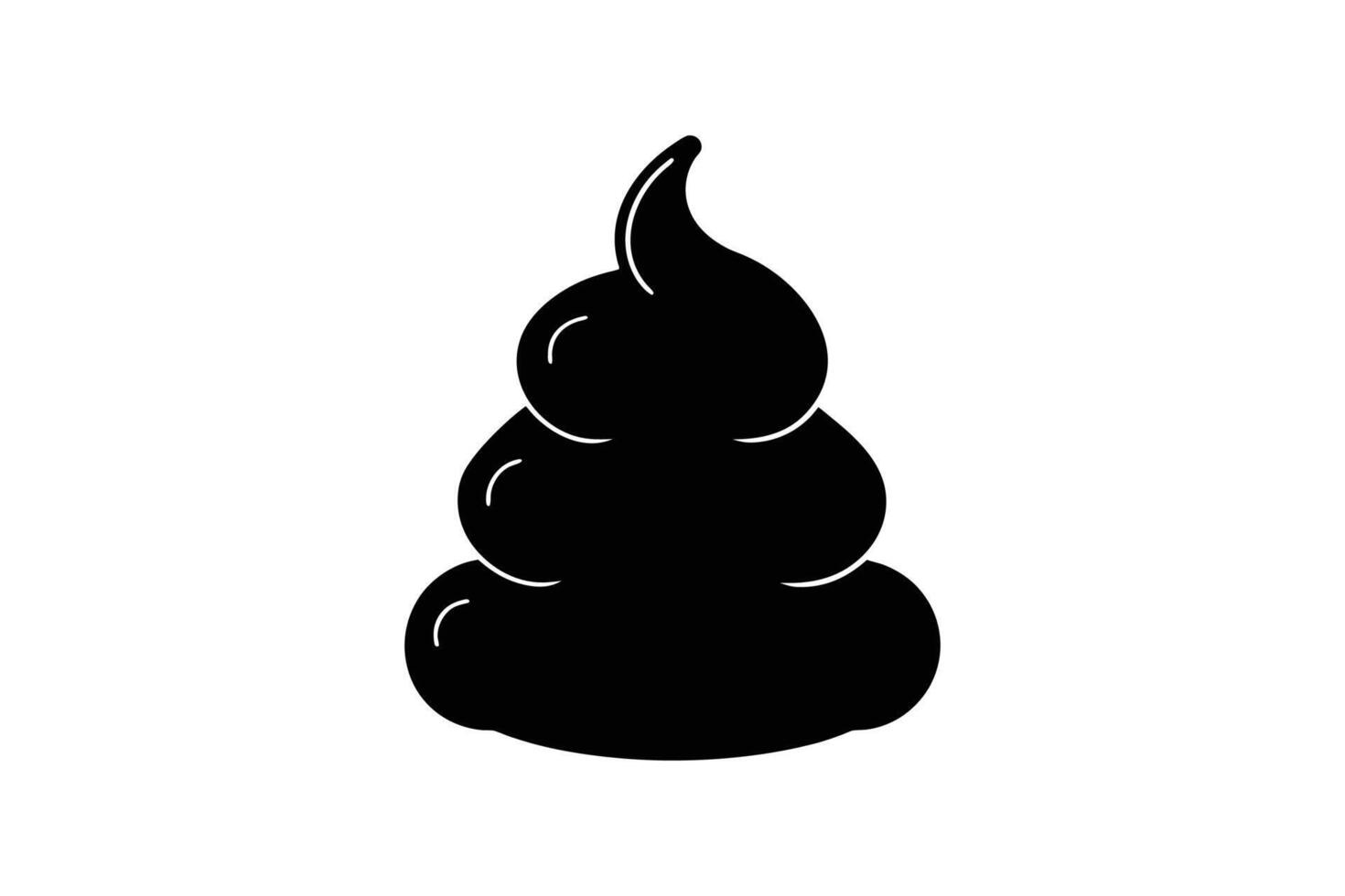 Pile of Poop Illustration in Black Silhouette Style Isolated on White Background Represents Excrement Waste Humor and Digital Art Silhouette vector