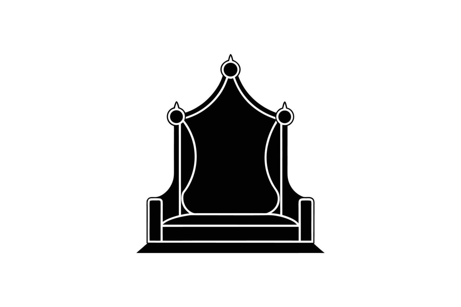 Royal Throne Illustration in Black and White Depicting Power Authority and Leadership Presented in a Silhouette vector